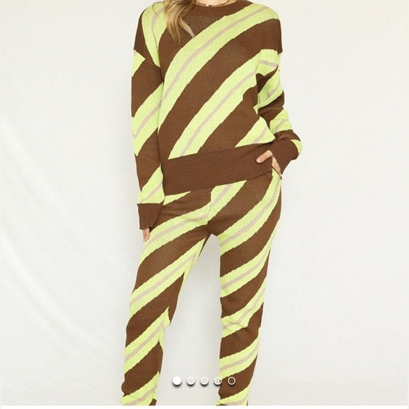 Striped Knit Sweater Set - Picture 1 of 7